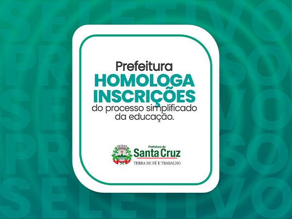 Prefeitura de Santa Cruz divulga homologação de candidatos no processo seletivo para professor
 pedagogo